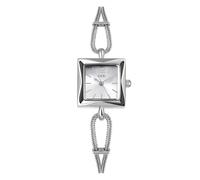 XCZAP Elegant Women's Square Light Luxury Retro Bracelet Watch -Alloy Silver Pointer Style Ladies' Watch (Silvery White)