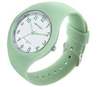 XCZAP Fashion Jelly Series Ladies Silicone Strap Electronic Quartz Waterproof Watch Luxury Simple learners Designer Watches Black White (Green)
