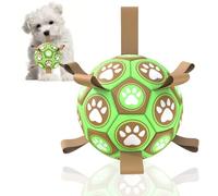 XCZAP FIFA World Cup Pet Dog Soccer Toy - Durable TPU Interactive Football with Handles, for Small, Medium & Large Dogs, Human-Dog Bonding Chew & Play Ball (Brown, 7.1)