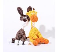 XCZAP Indestructible Plush Dog Toy for Aggressive Chewers, 2pcs Set: Robust Squeaky Chew & Teething Toy for Small, Medium, Large Dogs, Interactive Fun for Puppies & Adult Dogs (Dog+Giraffe1)