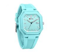 XCZAP Men's and Women's Lightweight Waterproof Luminous Watch with Square Studs and a Single Calendar Watch (Blue)