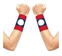 xczcnbg 2 Pairs Wrist Compression Sleeve, Elastic Wrist Support Flag of Laos Print Wrist Braces, for Sport Workout
