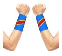 xczcnbg 2 Pairs Wrist Compression Sleeve, Elastic Wrist Support Flag of the Congo Print Wrist Braces, for Sport Workout