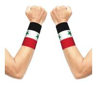 xczcnbg 2 Pairs Wrist Compression Sleeve, Elastic Wrist Support Flag of the Syrian Arab Republic Print Wrist Braces, for Sport Workout