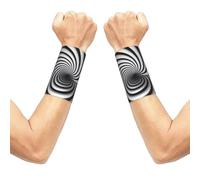 xczcnbg 2 Pairs Wrist Compression Sleeve, Elastic Wrist Support spiral optical illusion gif Print Wrist Braces, for Sport Workout