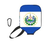 xczcnbg El Salvador Print Soft Pickleball Paddle Covers,Neoprene Universal Zippered Racket Sleev Storage Bag 8.7x11.6 in
