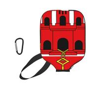 xczcnbg Flag of Gibraltar Print Soft Pickleball Paddle Covers,Neoprene Universal Zippered Racket Sleev Storage Bag 8.7x11.6 in