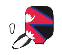xczcnbg Flag of Nepal Print Soft Pickleball Paddle Covers,Neoprene Universal Zippered Racket Sleev Storage Bag 8.7x11.6 in