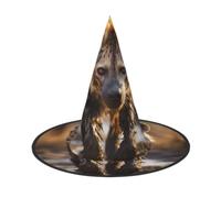 xczcnbg Lone Hyena Print Witch Wizard Hat, 3 PCS Adult Pointed Halloween Parties Hat
