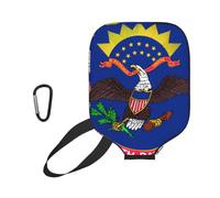 xczcnbg North Dakota State Flag Print Soft Pickleball Paddle Covers,Neoprene Universal Zippered Racket Sleev Storage Bag 8.7x11.6 in