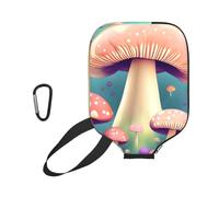 xczcnbg Pretty Little Mushrooms Print Soft Pickleball Paddle Covers,Neoprene Universal Zippered Racket Sleev Storage Bag 8.7x11.6 in