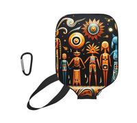 xczcnbg Primitive Totem Print Soft Pickleball Paddle Covers,Neoprene Universal Zippered Racket Sleev Storage Bag 8.7x11.6 in