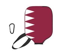 xczcnbg Qatar Flag Print Soft Pickleball Paddle Covers,Neoprene Universal Zippered Racket Sleev Storage Bag 8.7x11.6 in
