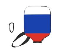 xczcnbg Russian Flag Print Soft Pickleball Paddle Covers,Neoprene Universal Zippered Racket Sleev Storage Bag 8.7x11.6 in