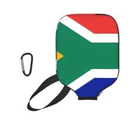 xczcnbg South Africa Flag Print Soft Pickleball Paddle Covers,Neoprene Universal Zippered Racket Sleev Storage Bag 8.7x11.6 in