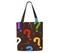 XCZHIMIN Colorful Question Mark,Reusable Grocery Bags Large Capacity Canvas Shoulder bag Shopping Tote Bags