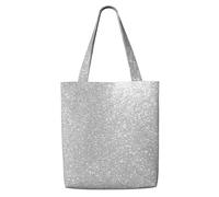 XCZHIMIN Faux Sparkly Silver Glitter Printed,Reusable Grocery Bags Large Capacity Canvas Shoulder bag Shopping Tote Bags