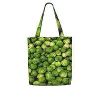 XCZHIMIN Green Brussel Sprout Print,Reusable Grocery Bags Large Capacity Canvas Shoulder bag Shopping Tote Bags