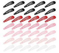 XCZYN 40 Pcs Snap Hair Clips 2 Inch Multi-colored Mini Anti-slip Snap Clip Hair Accessories Metal Barrettes for Women Little Girls Lady Hair Styling (40 Pieces, Pink)
