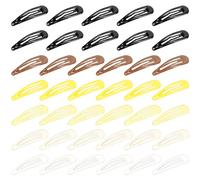 XCZYN 40 Pcs Snap Hair Clips 2 Inch Multi-colored Mini Anti-slip Snap Clip Hair Accessories Metal Barrettes for Women Little Girls Lady Hair Styling (40 Pieces, Yellow)