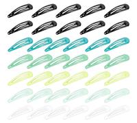 XCZYN 40 Pcs Snap Hair Clips 2 Inch Multi-colored Mini Anti-slip Snap Clip Hair Accessories Metal Barrettes for Women Little Girls Lady Hair Styling (40 Pieces, Green)