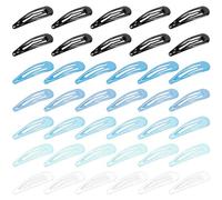 XCZYN 40 Pcs Snap Hair Clips 2 Inch Multi-colored Mini Anti-slip Snap Clip Hair Accessories Metal Barrettes for Women Little Girls Lady Hair Styling (40 Pieces, Blue)