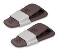 XCZYN Door Stopper for Bottom of Door on Floor, Rubber Door Stops Wedge with Holder, Anti-Collision top Door Blocker, Door Card, Doorstop, Door Holder to Keep Door Open Windproof Fixed (2 Pcs, Brown)
