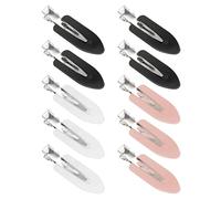 XCZYN Hairpin 10 Pcs No Crease Hair Clips No Bend Hair Pins Curl Clip Makeup Application Hair Pin for Girl Woman Hairdressing Bangs Fringe Hair Styling (Black, White, Pink)