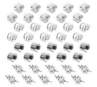 XCZYN Silver Hair Braids Dreadlock Non-Piercing Ear Clip Beard Cuffs Clip Hair Accessories Styling Fashion Jewelry Gift Toos for Women Men Passion Twist Goddess Locs Crochet Hair Rings (40Pcs, Silver)
