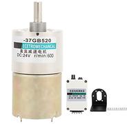 XD - 37GB520 DC Reduction Motor, Low Speed Micro Motor with Bracket Governor, Adjustable Speed CW/CCW DC12V Motor Gear, All Metal Gears for CNC Machine Tools and Electronic Equipme (600rpm/min)