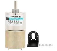 XD - 37GB520 DC Reduction Motor, Speed Reduction Micro Motor with Bracket, Adjustable CW/CCW Large Torsion 12V Gear Motor, Metal Gears for CNC Machine Tools and Electronic Manufact (200rpm/min)