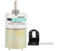 XD - 37GB520 DC Reduction Motor with Bracket, Low Speed Adjustable CW/CCW Motor, 24V Micro Motor for CNC Machine Tools and Electronic Equipment, High Torque All Metal Gear Motor (200rpm/min)