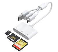 XD Card Reader for iPhone, 3-in-1 SD/TF/XD Card Reader Adapter - Lightning + USB A + USB C XD Picture Card Reader Plug&Play, OTG Memory Card Reader for iPhone 16/15/14/iPad/PC/Android/MAC Supports 2TB
