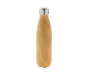 XD Collection Wood Effect Stainless Steel 500ml BottleOne Size Yellow XD888