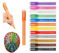 XD E-commerce Paint Pens Brush Markers Acrylic Pens For Rock Painting Adult Colouring Pens Colour Pens Colouring Pens For Adults Pack Glass Paint Pens orange