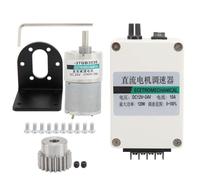 XD37GB3530 DC Gear Motor, Low Speed Permanent Magnet 24V Motor with Governor and Bracket, High Torque Metal Gearbox for Robotics and Automation Systems (500rpm/min)