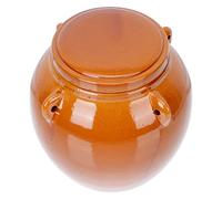 XDAWQP Ceramic Fermenting Jar Pickle Jars: Vintage Chinese Canning Jars with Lids Food Storage Container for Brewing Pickling Kimchi Sauerkraut Vegetables/221,Brown 12.5x12cm