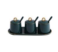 XDAWQP Condiment Jar Household Seasoning Bottle, Ceramic Seasoning Box Kitchen Seasoning MSG Salt Sugar Cans Household Seasoning Tank Combination Jars