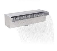 XDAWQP Decorative Pool Fountain, Rectangular Waterfall Pool Fountain Stainless Steel Durable, Unique Bird Bath Fish Tank Pond Garden Decoration Solar Aerator Pump