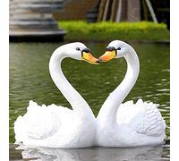 XDAWQP Floating Resin Swan Figurine,Animal Duck Hunting Decoy,Fish Pond Landscaping Décor Garden Lawn Patio Outdoor Statue,Real Swan Size 17.7inch