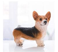 XDAWQP Funny Art Statue Sculpture - Desktop Figurine, Lucky Corgi Statue, Dog Model Figurines, Cute Pet Animal Sculpture Birthday, for Home Bedroom Living Room Outdoor Decorativ,A