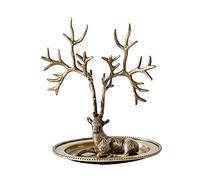 XDAWQP Ornaments Table Desktop Decor Elk Sculpture Stag Statue Home Deco Deer Figurine Jewelry Stand Modern Natural Animal Art Collectible Desktop Decor Statue Ornament