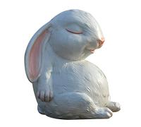 XDAWQP Rabbit Garden Statues, American Country Realistic White Rabbit Resin Décor Figurine Ornament for Indoor Outdoor Yard Tree Decorations,Sitting