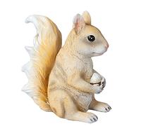 XDAWQP Realistic Squirrel Polyresin Statue, Hand Painted Figurine, for Indoor or Outdoor, Frost and Fade Resistant Animal Lawn Ornament, 7.8 Inch,Orange Gift,Yellow