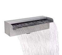 XDAWQP Rectangular Waterfall Pool Fountain with LEDs Pond Or Pool Garden Decor Wall 30 cm Stainless Steel Fountains Stainless Steel Blade Cascade