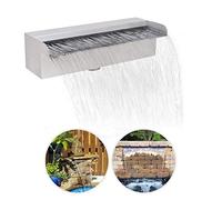 XDAWQP Swimming Pool Fountain, 11.8"X6.2"X5.5" Waterfall Pool Fountain Stainless Steel Rectangular Garden Pool Fountain Silver for In Ground Pools Outdoor Waterfalls