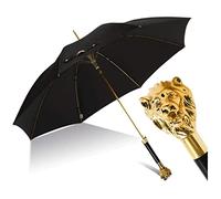 XDAWQP Windproof Travel Umbrella Gold And Silver Lion Head Shape Long Handle Gentleman British Sun Umbrella Creative Men Women Umbrella Stand up To Snow Storm，F