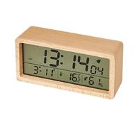 XDAWQP Wood Electronic Alarm Clock Snooze Date Temperature and Humidity with Backlight Digital Clock Led 12/24 Hour Table Clock