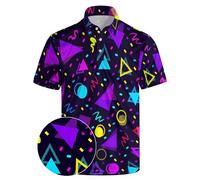 Xdceu Men’s Golf Polo Shirts - Hawaiian Print Golf Shirt for Men Quick-Dry Moisture Wicking Casual Breathable Polo Shirt, 8090b, XXL