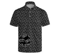 Xdceu Men’s Golf Polo Shirts - Hawaiian Print Golf Shirt for Men Quick-Dry Moisture Wicking Casual Breathable Polo Shirt, Funny Dice, XXL